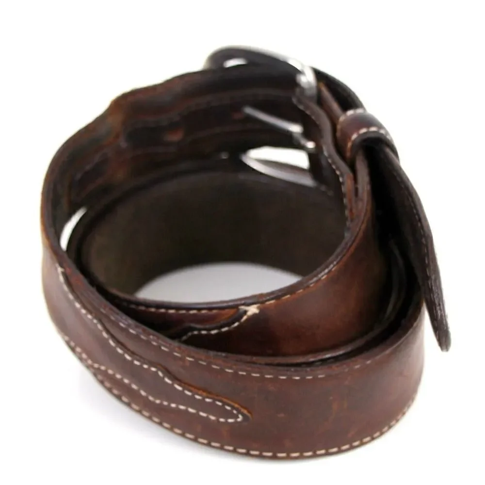 Vintage BROWN GENUINE LEATHER 1 3/8